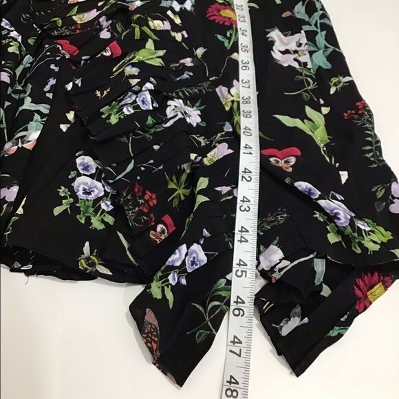 Joie Analena Floral 3/4 Sleeve Pleat Asymmetrical Dress New With Tag Size Medium - Picture 6 of 8